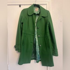 Tulle Green Trench Coat Small